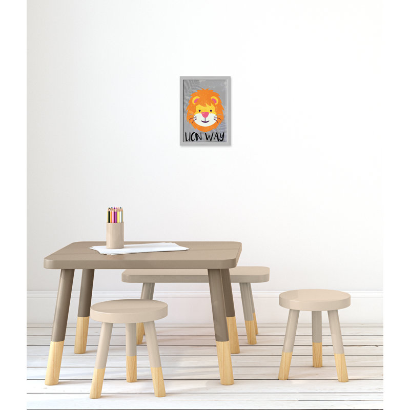 Impression sur papier Lion Way, H 14 po x l 10 po x P 1,18 po, Encadré de boîte argent