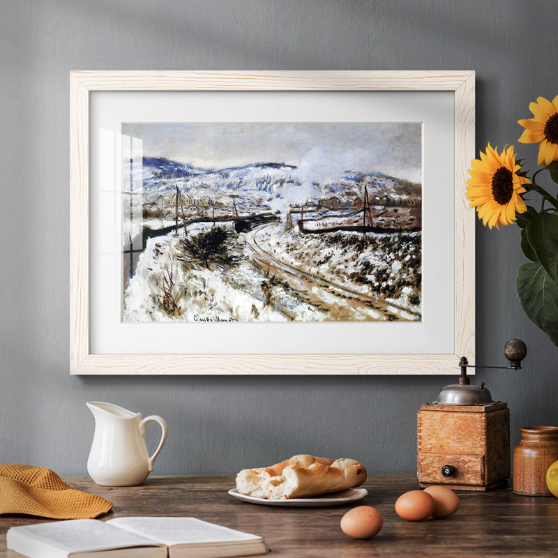 Train dans la neige, Argenteuil, 1875, H 22 po x l 32 po x P 1,5 po, Blanc