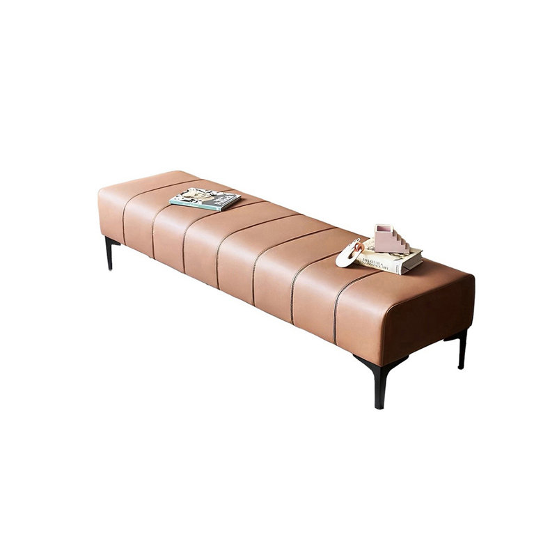 Banc rembourré en cuir Ethian, H 16,53 po x l 39,37 po x P 17,71 po