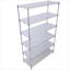 Étagère grillagée réglable à 6 niveaux, rangement utilitaire pour garage, métal argenté doux, capacité de charge de 20 x 48 x 84 pouces, 6000 lb-129173029-129173031
