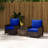 4 Navy Blue Outdoor Cushion For Patio Chairs, Relaxing Seating Garden Seat And Pillow , 4, Comfortable Option