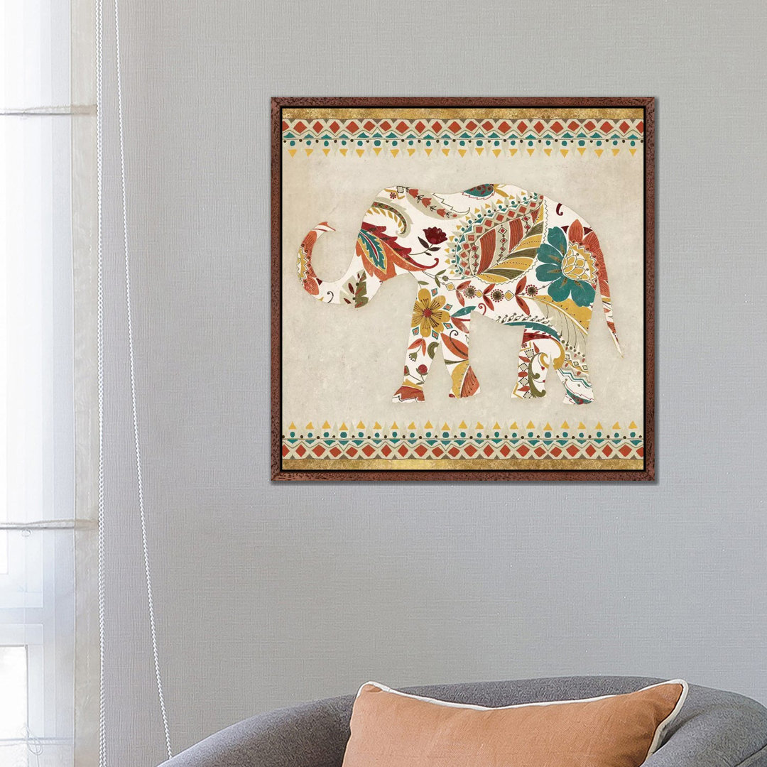 Boho Elephant II von Wild Apple Portfolio - Galerie- Giclée auf Leinwand