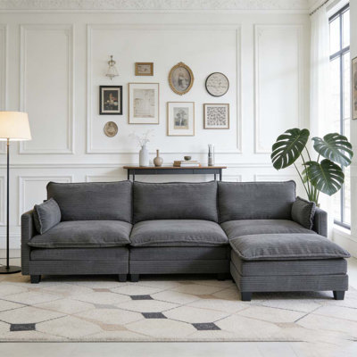 Canapé modulaire surdimensionné avec repose-pieds mobile