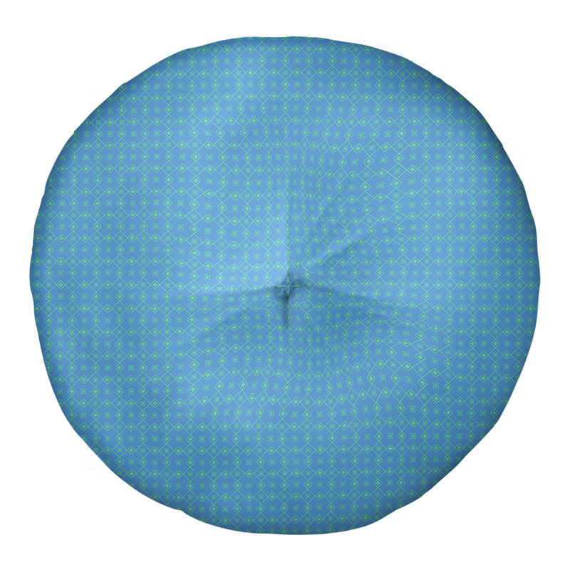 Coussin de sol Katelyn Elizabeth, 26 po x 26 po, Bleu / vert
