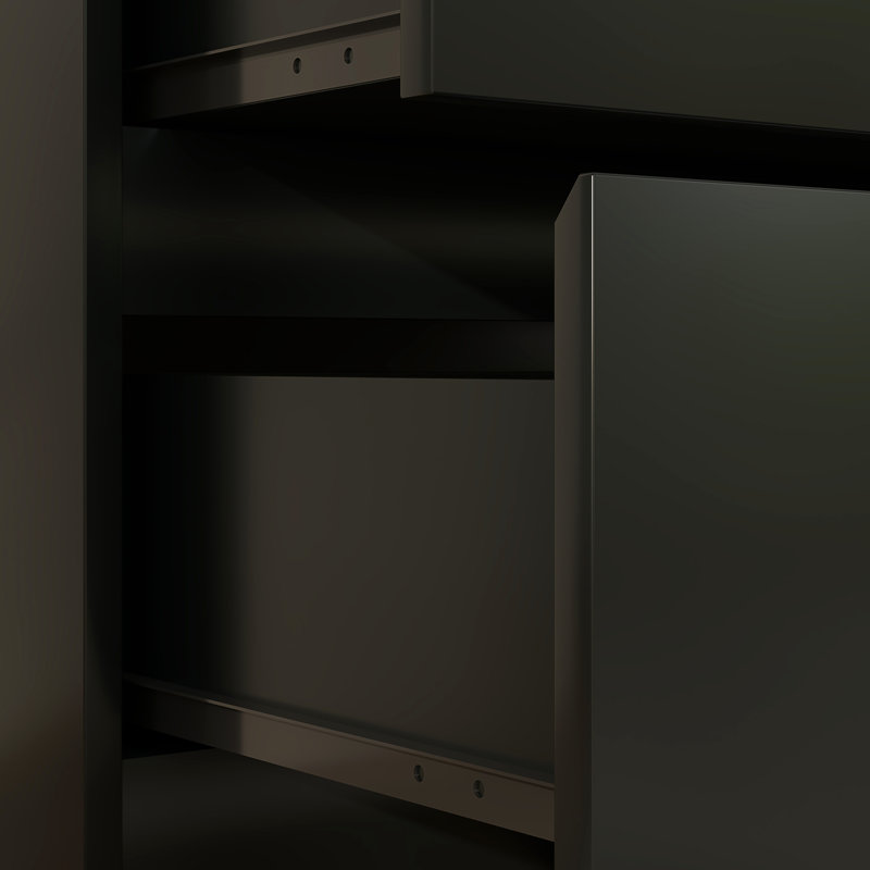 Keethan 80cm W 3 - Drawer Chest of Drawers, Black