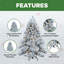 Traditional Snow Flocked Christmas Tree with Lights, Prelit with Stand-1236245227