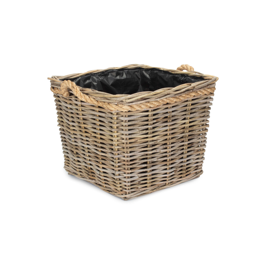 Wicker Tapered Rattan Planter with Lining