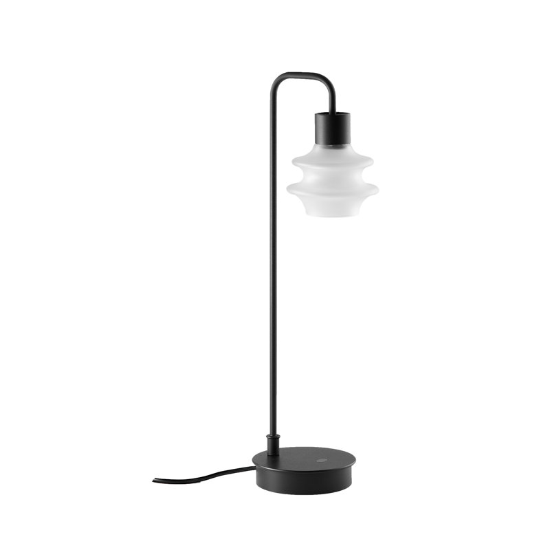 Arc 20" Blue Aluminum Desk Lamp with Borosilicate Glass Shade