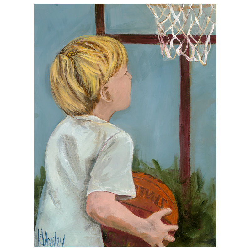 Art sur toile Lila Basketball Star 2, H 16 po x L 12 po x l 1,25 po