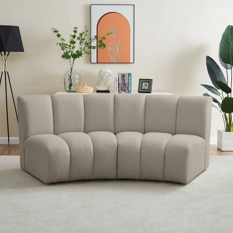 Canapé modulaire de coin Infinity 83 po Infinity, Tissu brun bouclé