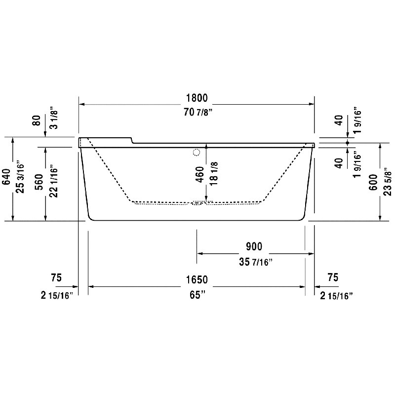Starck 71" x 32" Freestanding Soaking Bathtub