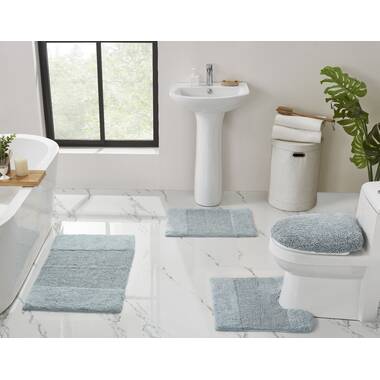 Bathroom Rugs - Cotton Bathroom Mat Set - Machine Washable Bath