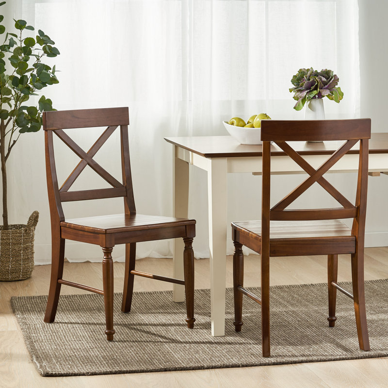 Ensemble de chaises de salle à manger en bois d'acacia, 2 pièces, chêne foncé, Chêne foncé