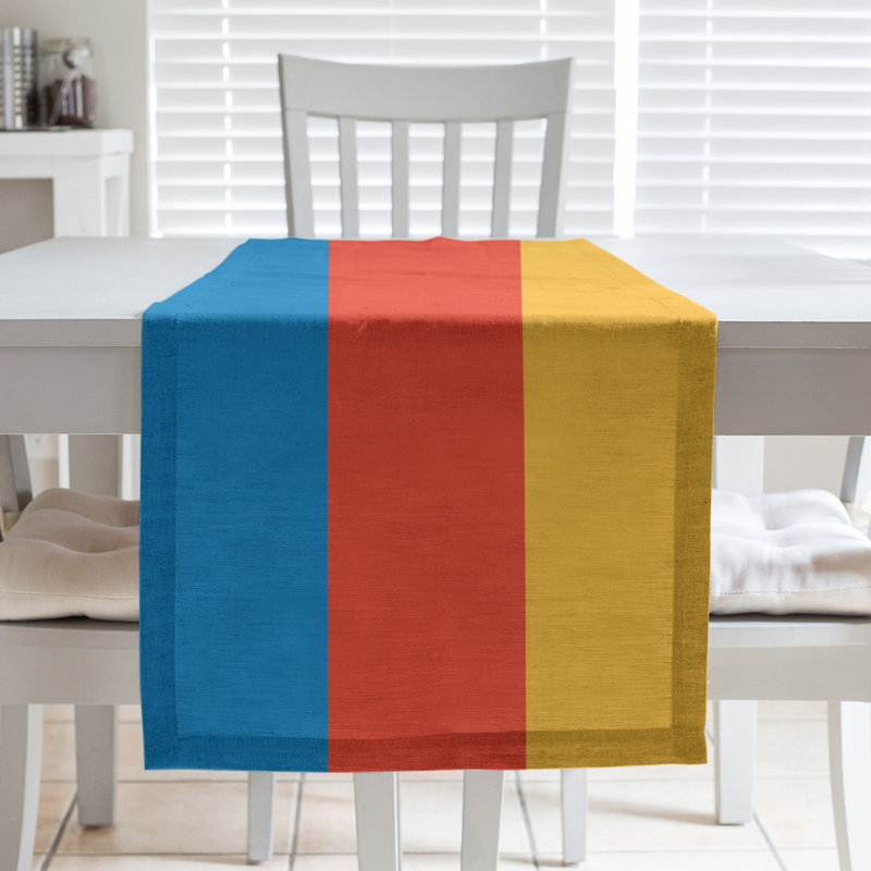 Chemin de table basket Oklahoma City, L 72 po x l 16 po, Bleu / Orange / Jaune, Polyester sergé