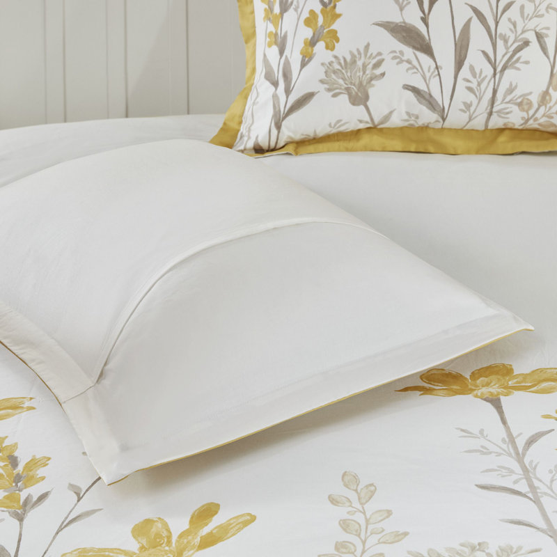 Ensemble d'édredon 5 pièces en coton Meadow, Édredon grand, 2 taies décoratives et 2 coussins