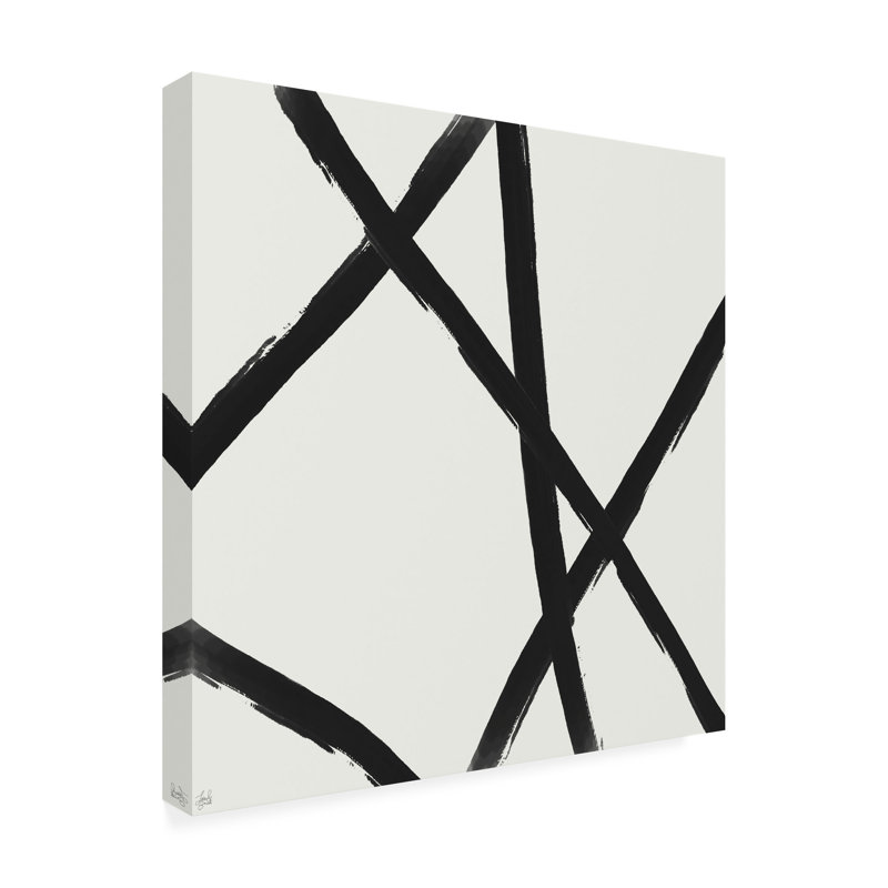 «Straight Paint 1 on Canvas» par Line and Brush Print, H 14 po x l 14 po x P 2 po