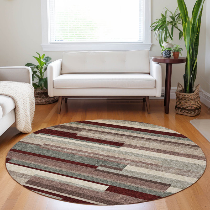  Tapis Chayden avec envers antidérapant, Rond 8 pi