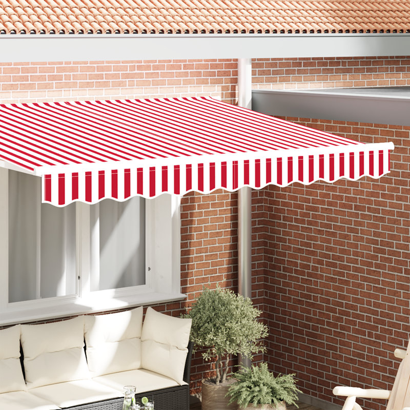 Breakwater Bay 20 cm D Patio Awning, 230 cm W x 20 cm D, Red/White Striped