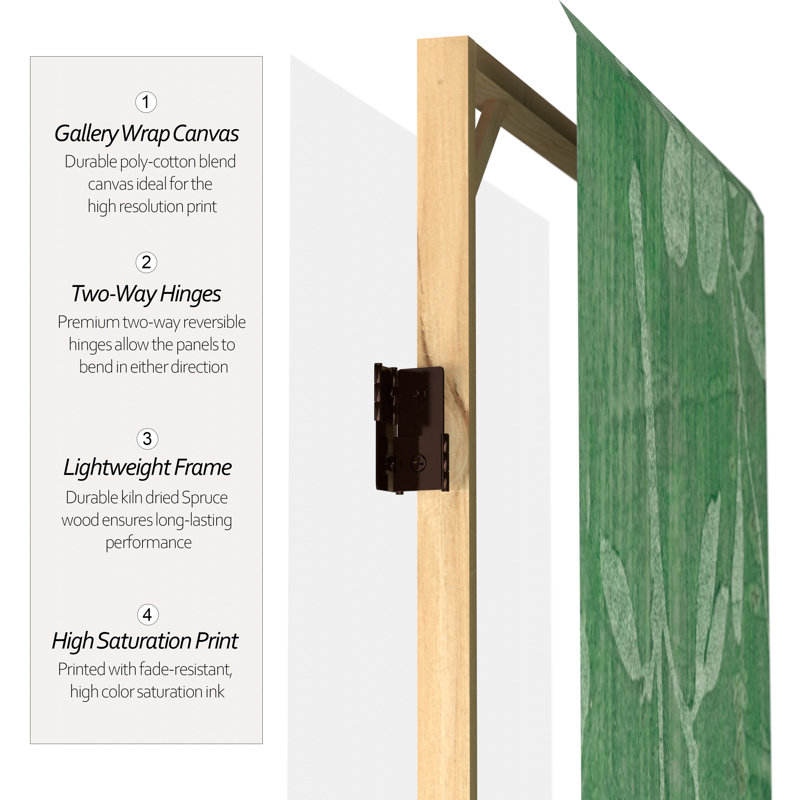 Ravello 3 Panel Room Divider, Green