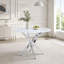 Table ronde moderne en verre avec structure en métal-673857144