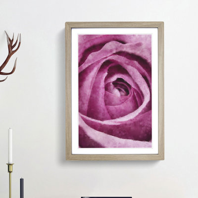 The Heart of a Pink Rose - Picture Frame Painting Print