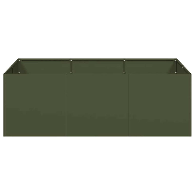 Planter 40 Cm Steel, Olive Green, 40cm H x 120cm W x 80cm D