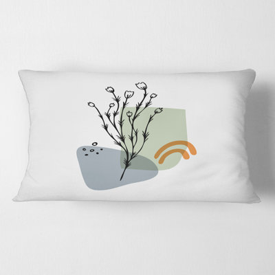 Housse de coussin rectangulaire avec insert Flowers on Minimal Shapes II