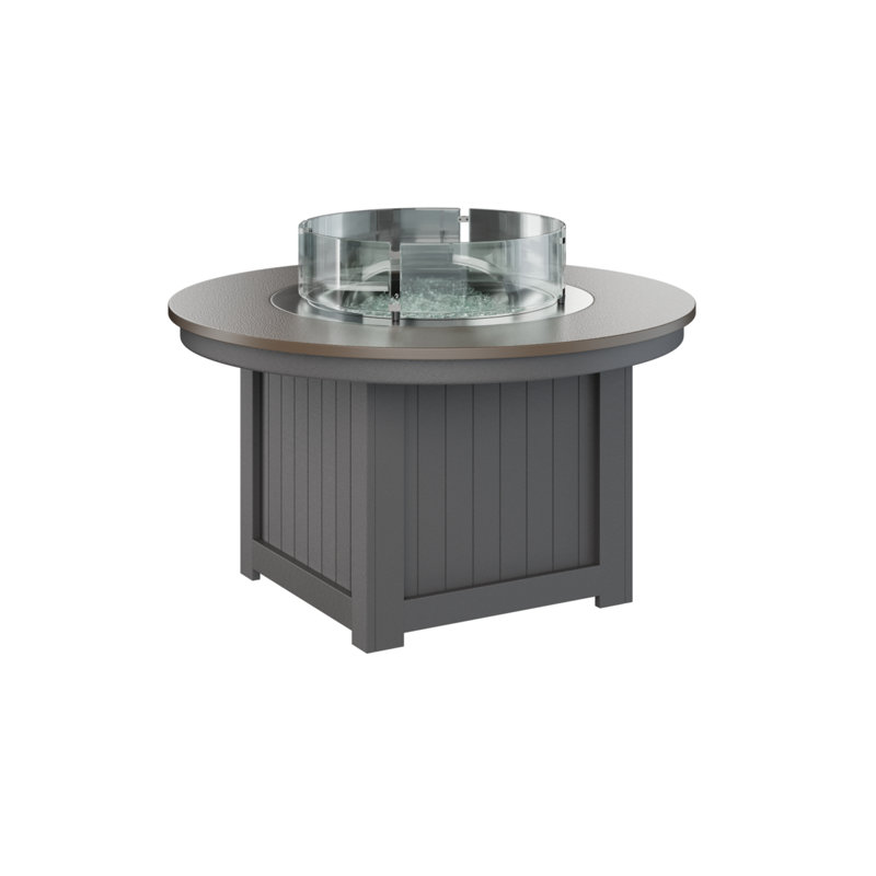 Foyer de table rond Berlin Gardens Donoma, Bronze martelé avec base gris fumée, H 25 po x l 44 po x P 44 po