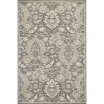 Aldric Floral Gray and Ivory Floral Area Rug