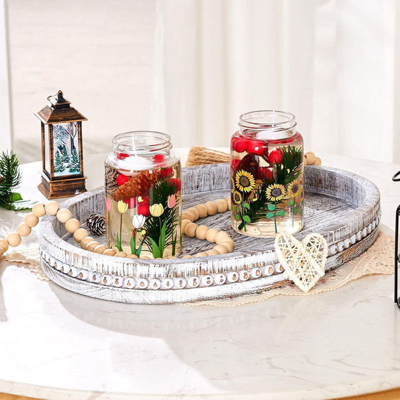 Plateau en bois Farmhouse, Blanc