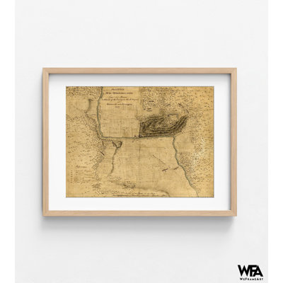 Walmscock près de Bennington montrant les cartes de l'attaque de l'ennemi, impression de carte historique, décoration murale de guerre antique, cadeau de l'histoire ancienne