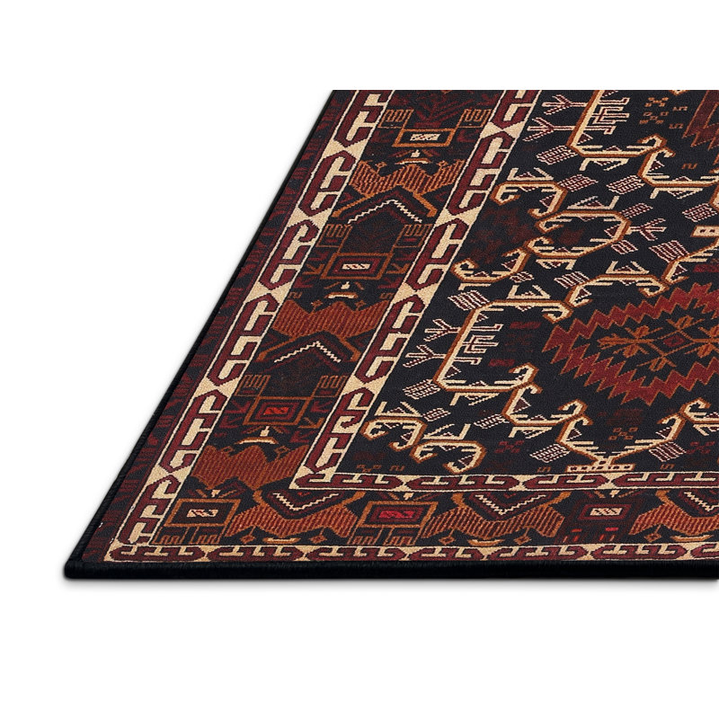 Tapis brun/noir/beige traditionnel Bohy, Rectangle 6 pi x 9 pi