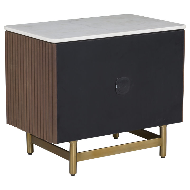 Dimitri Nightstand, White/Brown