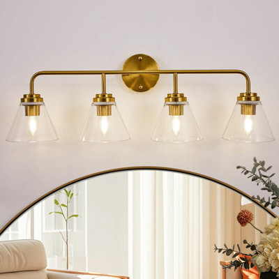 Luminaire de meuble-lavabo moderne avec abat-jour en verre transparent