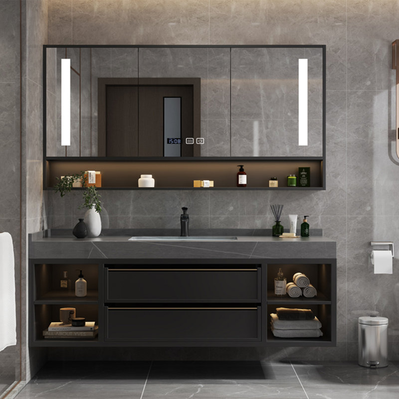 Modern light luxury style bathroom cabinet, 55"