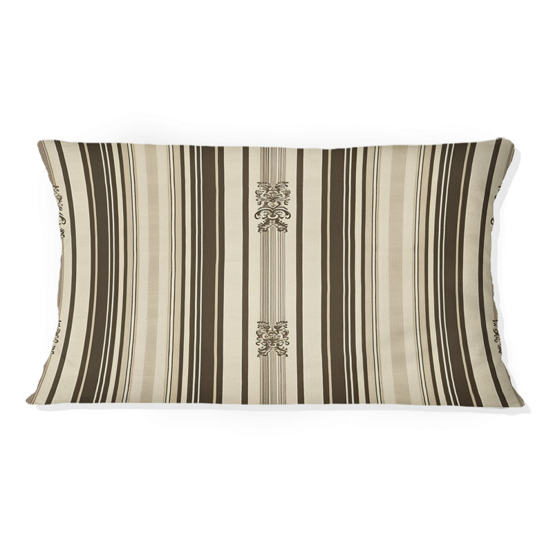 Coussin brun brun à rayures I - Coussin lombaire traditionnel
