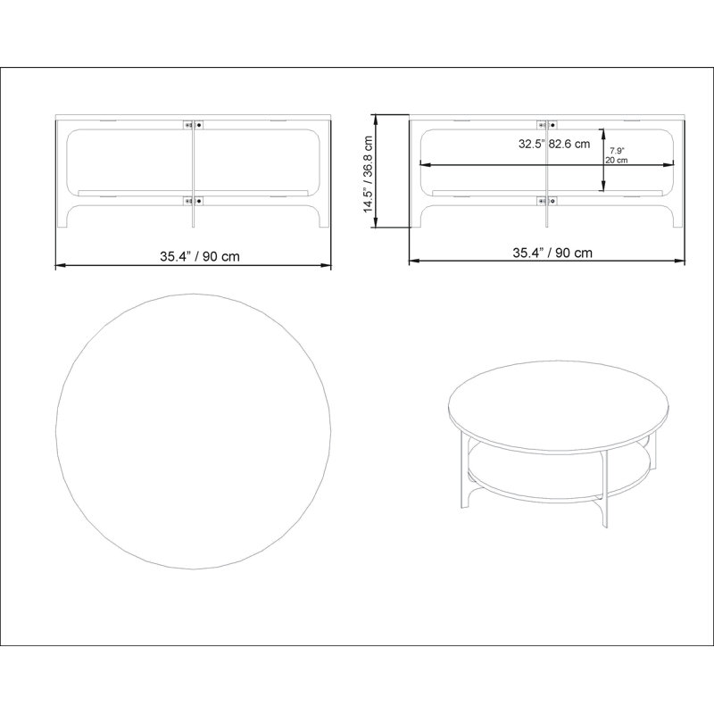 Table basse avec rangement, Noir, Bendire
