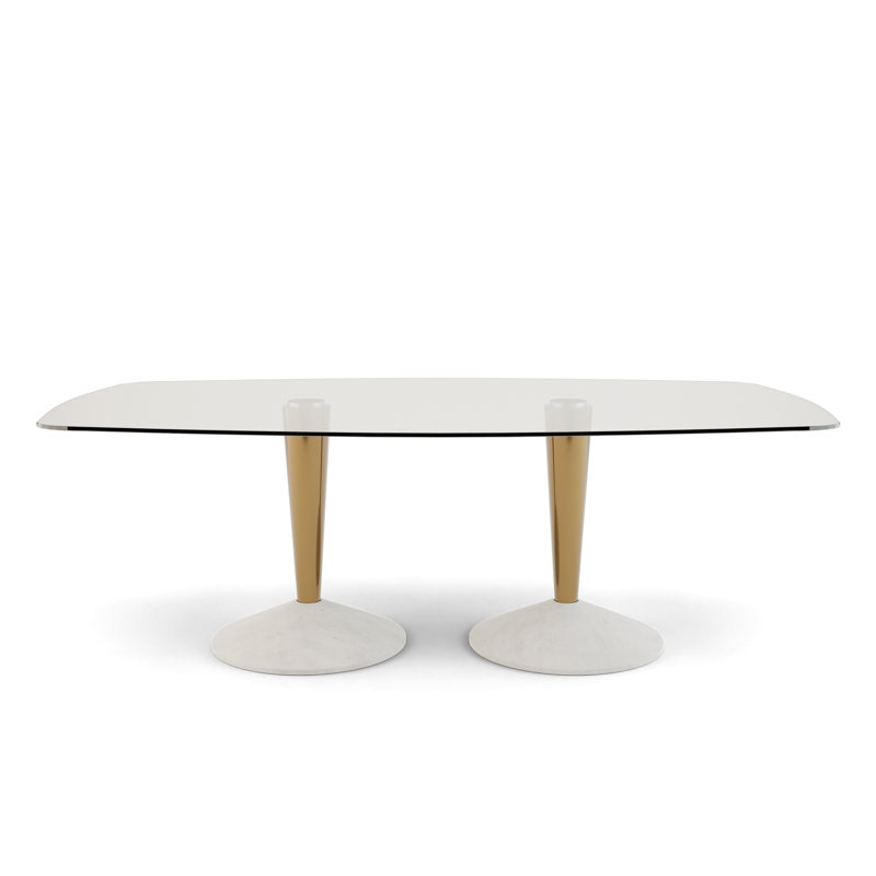 Seelinger Glass Top Dining Table, Grey