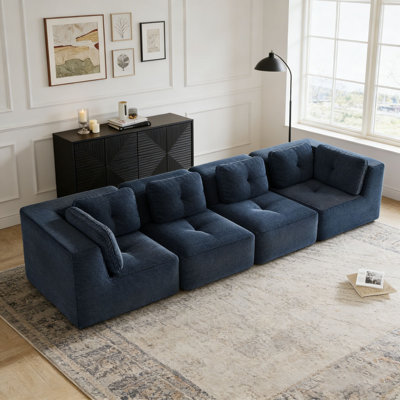 Canapé modulaire moderne, capitonné, sans assemblage, antidérapant