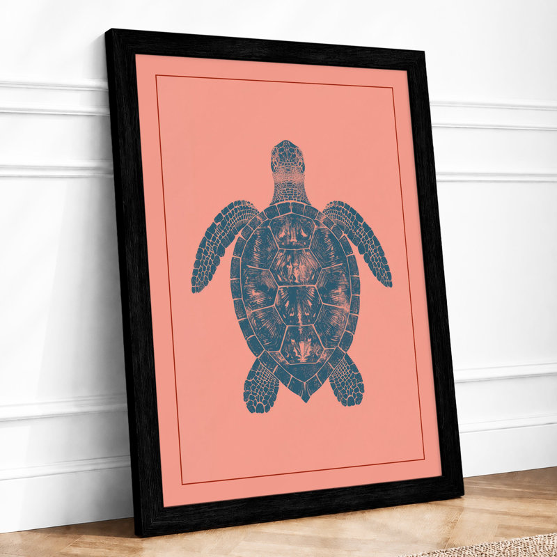 Mandala Turtle Boho - Framed Print, A2 - 59.4 x 42.0 cm, Black