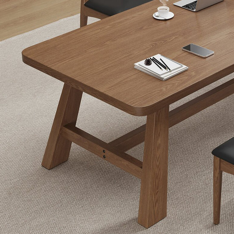 Bureau rectangulaire brun en bois massif, H 29,53 po x l 94,49 po x P 39,37 po