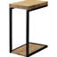 Table rectangulaire rectangulaire industrielle, structure en métal noir, dessus en muscade antique, bois brun de style 25,5 po x 11,5 po 17,49 po, base foncée, H 25,5 po x l 11,5 po x P 17,49 po, pour la décoration intérieure