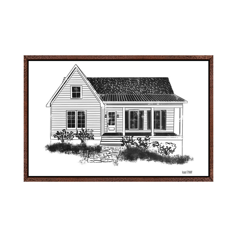 Farmhouse I by House Fenway - Print on Canvas, 45.72cm H x 66.04cm W x 3.81cm D, Brown Framed