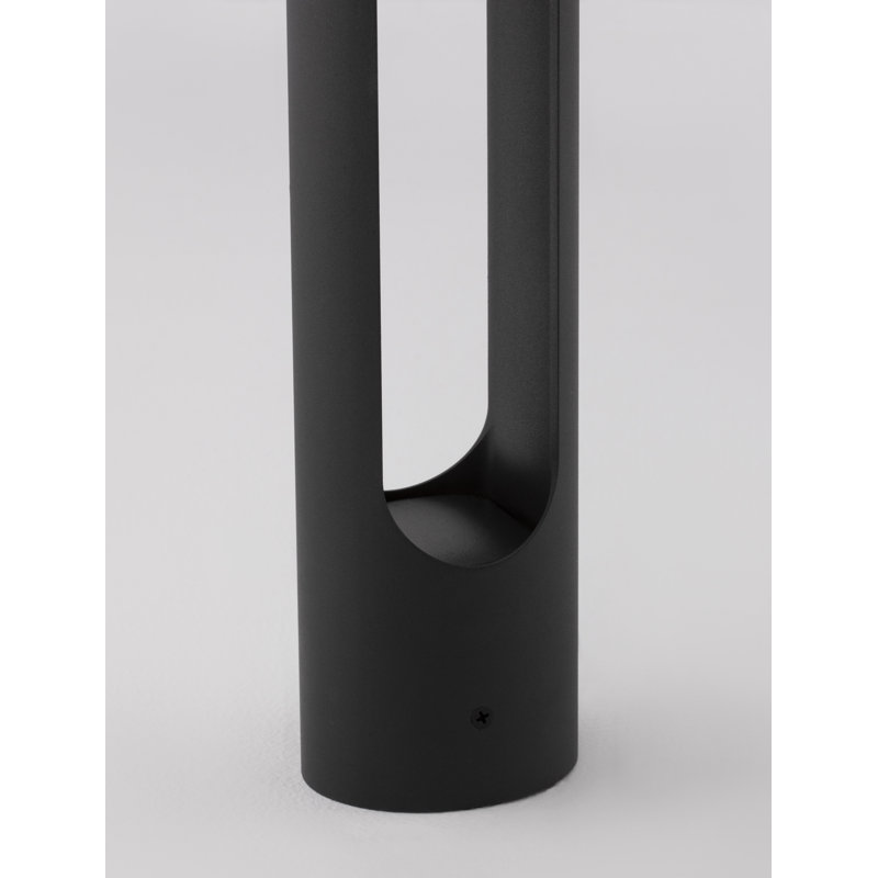 Black Integrated LED Metal Bollard Light, 80cm H x 8cm W x 8cm D