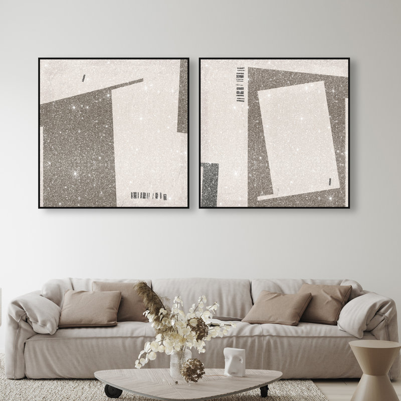 Structural Set Set by Oliver Gal, 41"H x 41"W, Black Floater Frame
