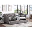 Lit de jour simple gris avec deux tiroirs pour une option de rangement pratique, rembourré, support durable