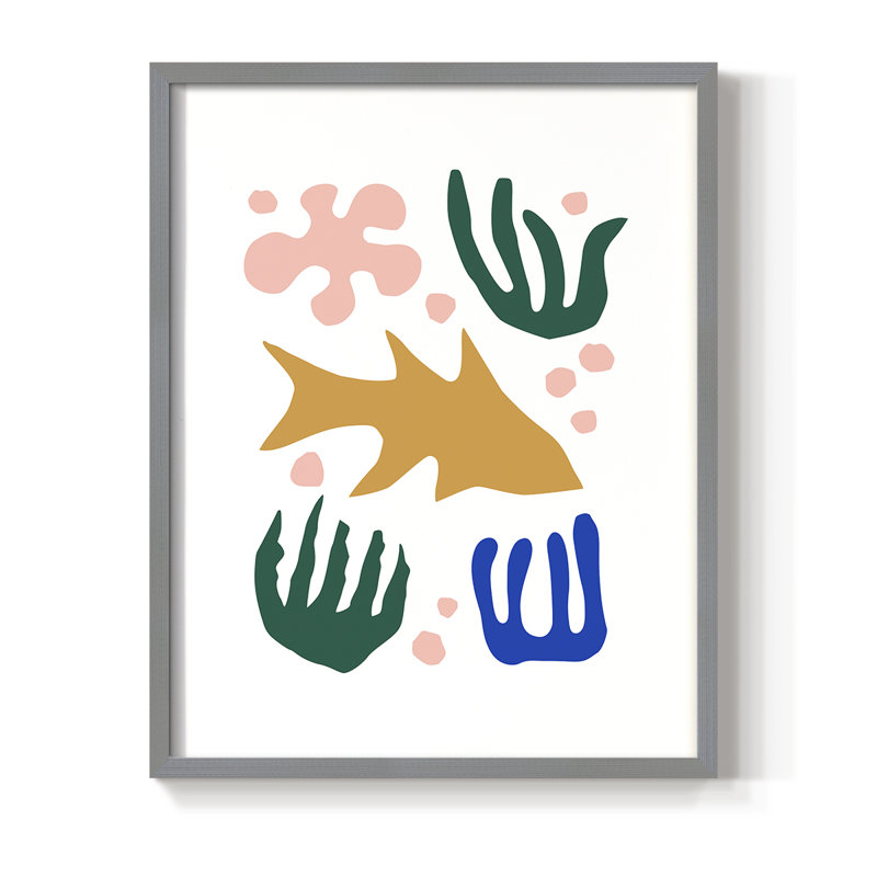 Matisse CDLXVI, reproduction d'art encadrée - bois massif, H 15 po x l 12 po, Gris
