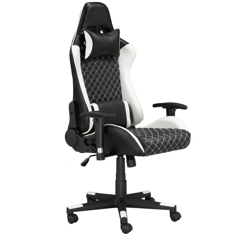Fauteuil de jeu violet, noir / rouge, Noir / blanc