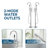 Double Handle Floor Mounted Freestanding Tub Filler Faucet with Handshower-74708626