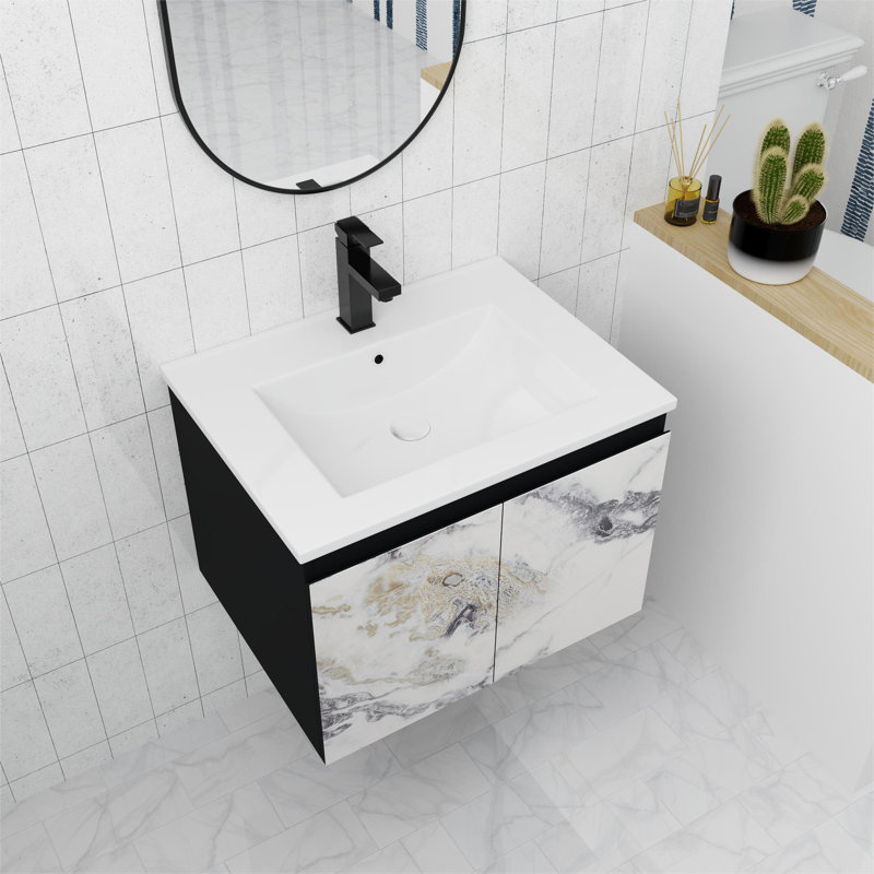 Meuble-lavabo mural de 24 po avec porte à fermeture en douceur